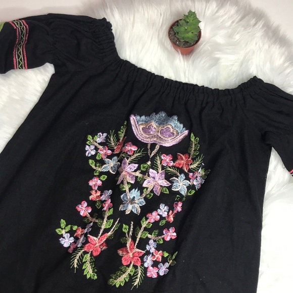 Rebellions Off The Shoulder Floral Boho Dress - Picture 2 of 7